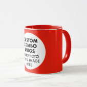 Round Frame Photo Logo Red Custom Combo Mok (Voorkant rechts)
