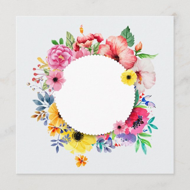 Round frame with colorful flowers (Voorkant)