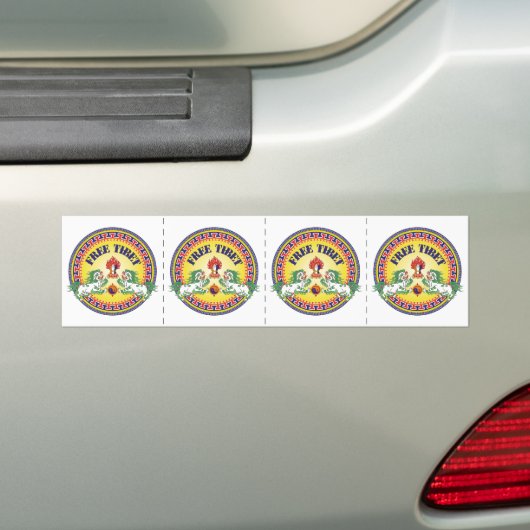Round Free Tibet Bumpersticker (Op auto)