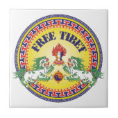 Round Free Tibet Tegeltje (Voorkant)