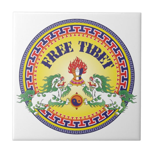 Round Free Tibet Tegeltje (Voorkant)