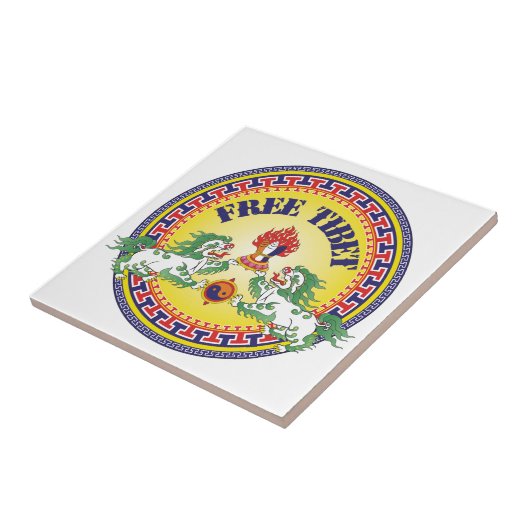 Round Free Tibet Tegeltje (Zijkant)