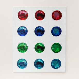 Round Gemstone Ruby Sapphire Emerald Topaz Puzzle Legpuzzel