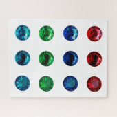 Round Gemstone Ruby Sapphire Emerald Topaz Puzzle Legpuzzel (Horizontaal)