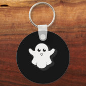 Round Ghost Schattige Ghost Halloween Spooky Seizo Sleutelhanger (Voorkant)