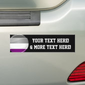 Round Glossy Asexual Pride Flag Bumpersticker (Op auto)