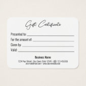 Round Gold Bow Classy Luminous Elegant Black Gift Visitekaartje (Achterkant)