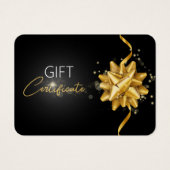 Round Gold Bow Classy Luminous Elegant Black Gift Visitekaartje (Voorkant)