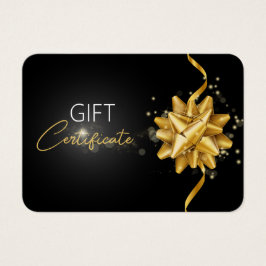 Round Gold Bow Classy Luminous Elegant Black Gift Visitekaartje