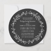 Round Graduation Party Invitation Chalkboard Kaart (Achterkant)
