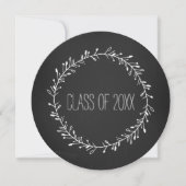 Round Graduation Party Invitation Chalkboard Kaart (Voorkant)