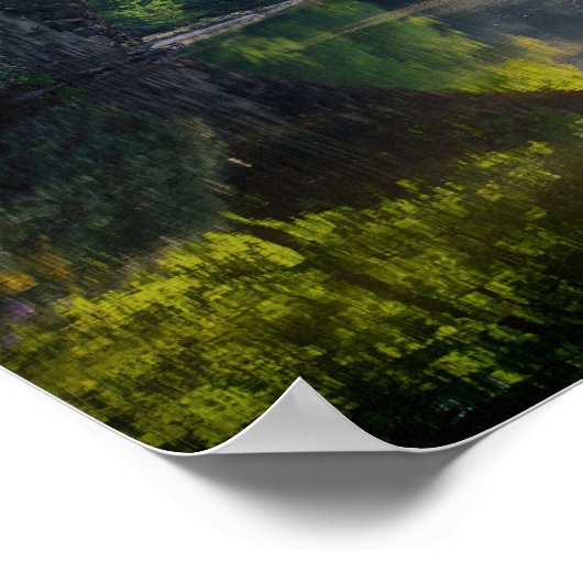 Round Grey Rock Bridge over een rivier in de Bosse Poster (Hoek)