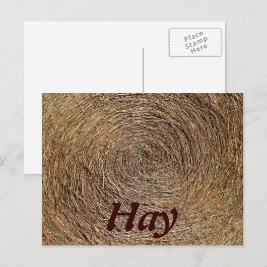 Round Hay Bale Briefkaart (Voorkant / Achterkant)