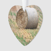 Round Hay Bale in Field Ornament (voorkant)