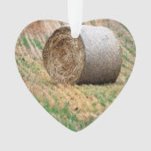 Round Hay Bale in Field Ornament (voorkant)