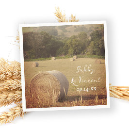 Round Hay Bales Boerderij Wedding Napkins Servet