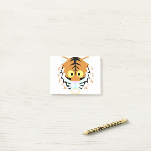 Round Head Tiger Post-it® Notes (Op bureau)
