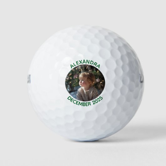 Round Holiday Family Photo Golfballen (Voorkant)