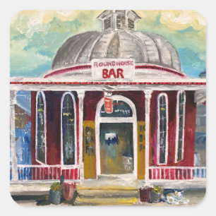 "Round House Bar" in de baai geplaatst Vierkante Sticker
