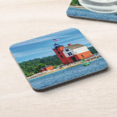 Round Island Lighthouse Bier Onderzetter (Linkerzijde)