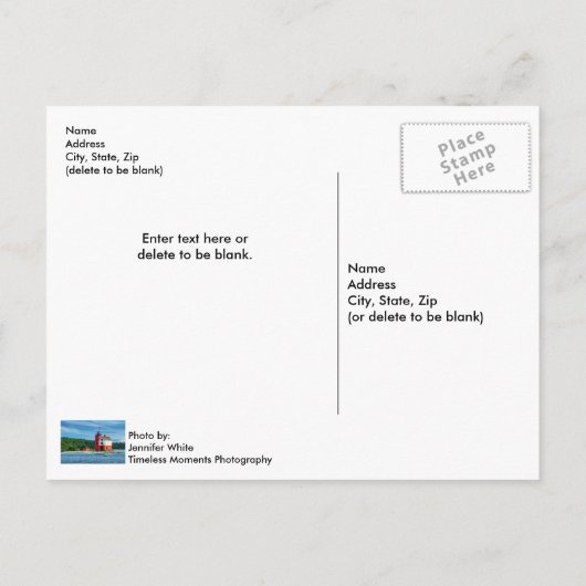 Round Island Lighthouse Briefkaart (Achterkant)