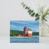 Round Island Lighthouse Briefkaart (Staand voorkant)