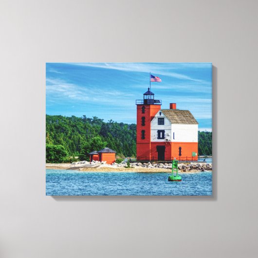 Round Island Lighthouse Canvas Afdruk (Voorkant)