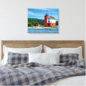 Round Island Lighthouse Canvas Afdruk (Insitu (Slaapkamer))