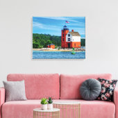 Round Island Lighthouse Canvas Afdruk (Insitu (Woonkamer))