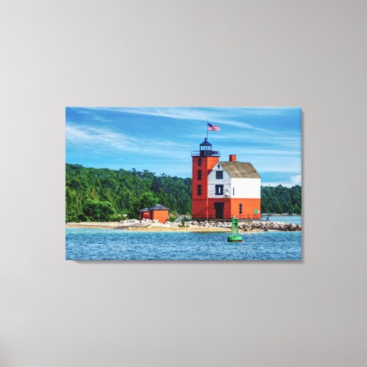 Round Island Lighthouse Canvas Afdruk (Voorkant)