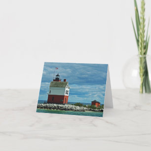 Round Island Lighthouse Foto Wenskaart Kaart