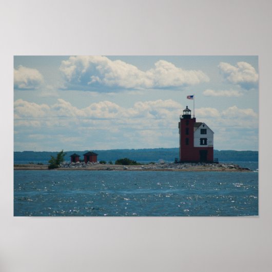 Round Island Lighthouse, Mackinac Island, Michigan Poster (Voorkant)