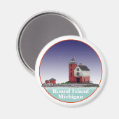 Round Island Lighthouse Magneet (Voorkant / Achterkant)