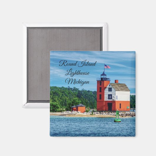 Round Island Lighthouse Magneet (Voorkant / Achterkant)
