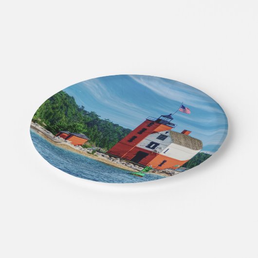 Round Island Lighthouse Papieren Bordje (Gekanteld)