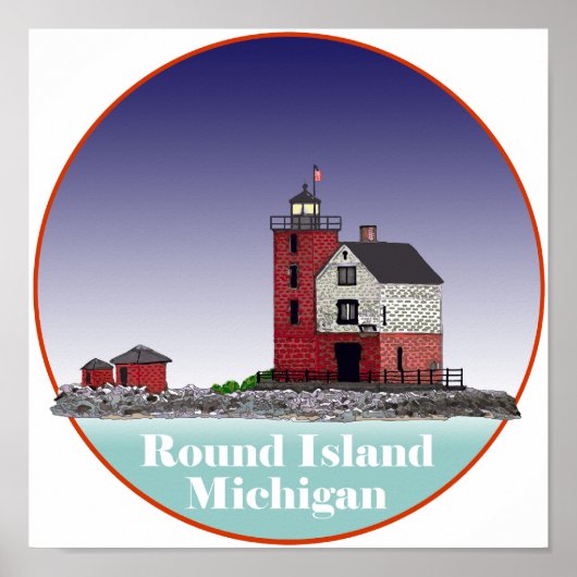 Round Island Lighthouse Poster (Voorkant)