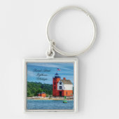 Round Island Lighthouse Sleutelhanger (Voorkant)
