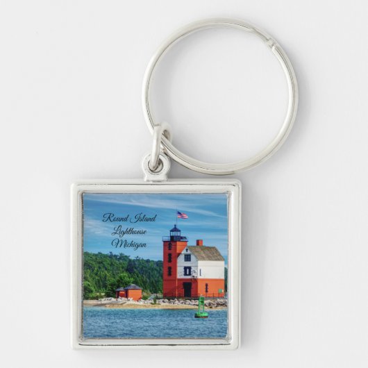 Round Island Lighthouse Sleutelhanger (Voorkant)