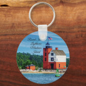 Round Island Lighthouse Sleutelhanger (Voorkant)
