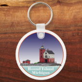 Round Island Lighthouse Sleutelhanger (Voorkant)