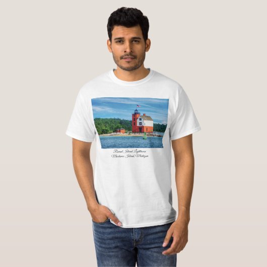 Round Island Lighthouse T-shirt (Voorkant volledig)