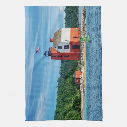 Round Island Lighthouse Theedoek (Verticaal)