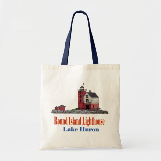Round Island Lighthouse Tote Bag (Voorkant)