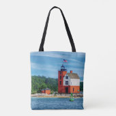 Round Island Lighthouse Tote Bag (Achterkant)
