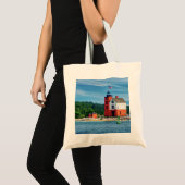Round Island Lighthouse Tote Bag (Voorkant (product))