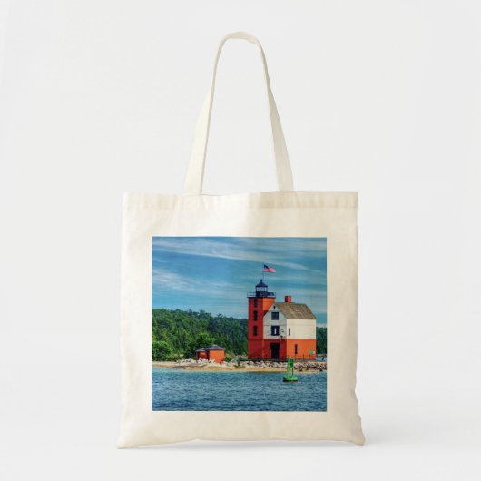 Round Island Lighthouse Tote Bag (Voorkant)