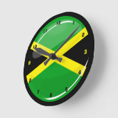 Round Jamaican Flag Wallklok Ronde Klok (Hoek)