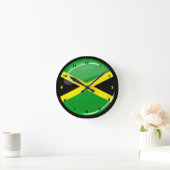 Round Jamaican Flag Wallklok Ronde Klok (Huis)