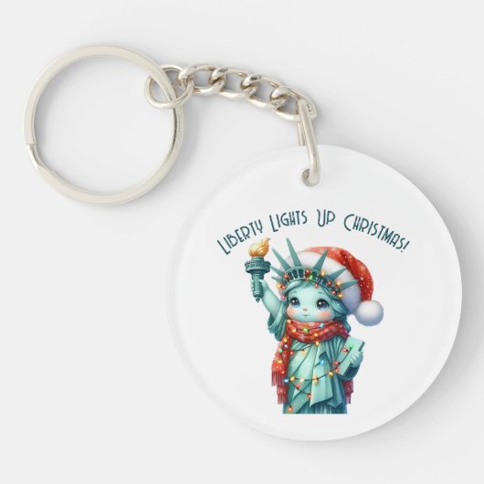 🔑 Round Keychain - Liberty Lights Up Christmas (Voorkant)