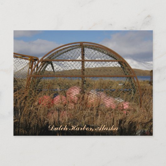 Round King Crab Crabpot, Nederlandse haven, Alaska Briefkaart (Voorkant)